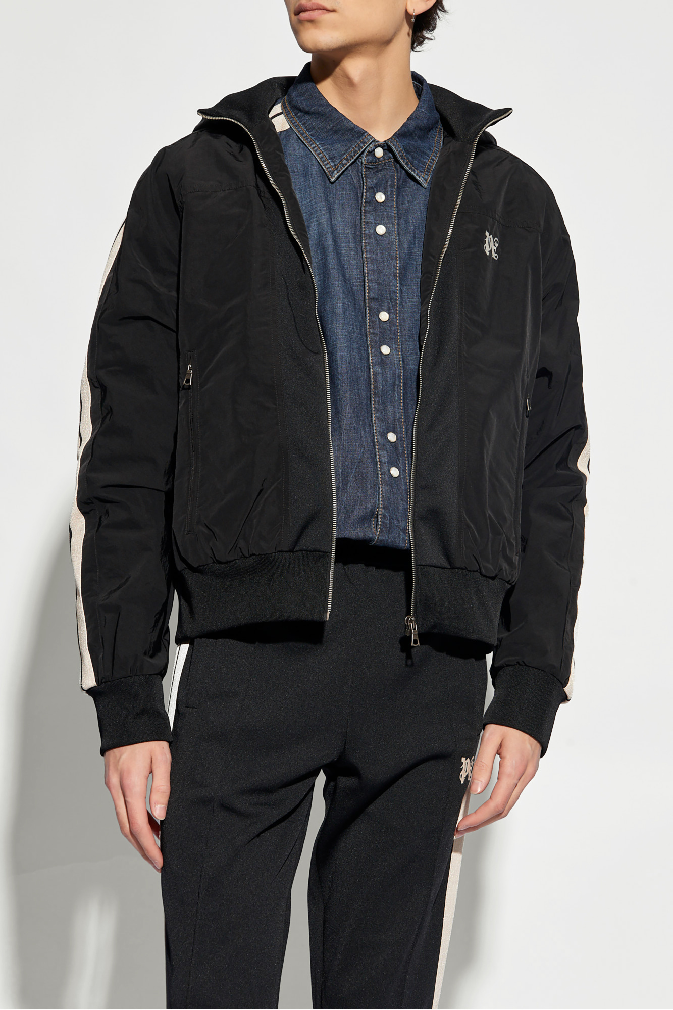 ジャケット Palm Angels PWEN032E23 FAB001 1076 Jackets Black Palm Angels Jacket black S Used | eBay
